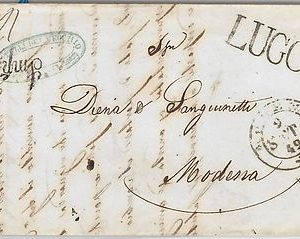 MODENA  storia postale - BUSTA da LUGO a MODENA - BELLA! 1849