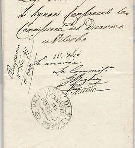 STATO PONTIFICIO  storia postale - BUSTA da BAGNOREA: Comissione disarmo 1849