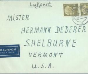 85214 - GERMANY - POSTAL HISTORY - 50 Pf pair on AIRMAIL COVER to the USA  1961