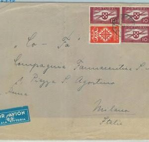 84157 - PORTUGAL - Postal History - Large AIRMAIL COVER to ITALY  1940 - Lati?