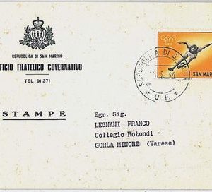 30079 SAN MARINO : STORIA POSTALE postal history COVER 1964 - OLYMPICS OLIMPICI