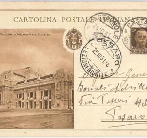 53637 - ITALY - POSTAL HISTORY - POSTAL STATIONERY CARD: CENTRAL TRAIN STATION