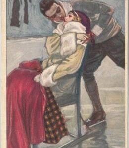 54136-VINTAGE POSTCARD - Glamour, Ladies  ARTIST SIGNED:  ACHILLE MAUZAN 1918