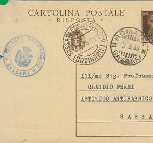 75627 - ITALY - POSTAL HISTORY -  Postmark on STATIONERY - DOGS medicine RABIES!