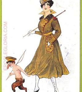 af1665 - VINTAGE POSTCARD - Glamour Ladies Donnine - ARTIST SIGNED - Minos -1917