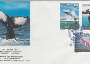 75633 - COLOMBIA - POSTAL HISTORY -  FDC COVERS 1991 Whales MARINE LIFE