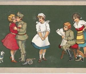 56191 - VINTAGE POSTCARD - Glamour Ladies MILITARY cats UNIFORMS 1916