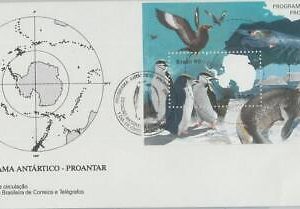 75631 - BRAZIL - POSTAL HISTORY - Souvenir Sheet on FDC COVER 1990 Polar PENGUIN