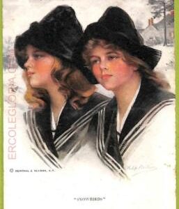 af1696 - VINTAGE POSTCARD - Glamour Ladies Donnine - ARTIST SIGNED - 1917