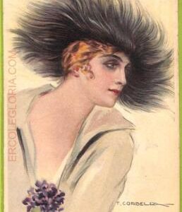 af1704 - VINTAGE POSTCARD - Glamour Ladies  - ARTIST SIGNED Corbella 1919