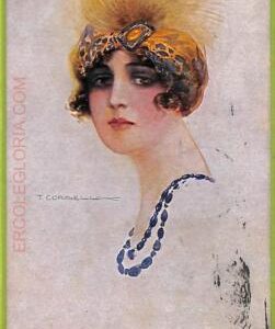af1707 - VINTAGE POSTCARD - Glamour Ladies  - ARTIST SIGNED -  Corbella 1921