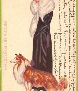 af1695 - VINTAGE POSTCARD - Glamour Ladies   - ARTIST SIGNED - Nanni  1916 Dog
