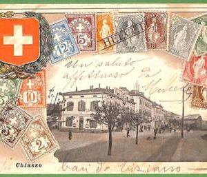 ah0493 -  SWITZERLAND - VINTAGE POSTCARD  - Chiasso - 1906, Embossed