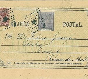 12009 - SPAIN España -  POSTAL HISTORY -   STATIONERY CARD to ITALY Forwaded !