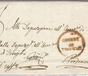 LOMBARDO VENETO  storia postale - PRECURSORI busta prefilatelica: TREVIGLIO 1819