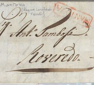 LOMBARDO VENETO - PRECURSORI busta prefilatelica da MANTOVA 1817  Volmeier # 9