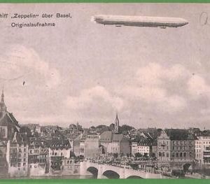 ah0401 -  SWITZERLAND - VINTAGE POSTCARD  - Basel - 1908 ZEPPELIN