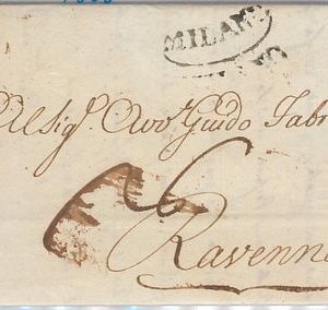 47111 - LOMBARDO VENETO  storia postale PRECURSORI  prefilatelica MILANO 1808