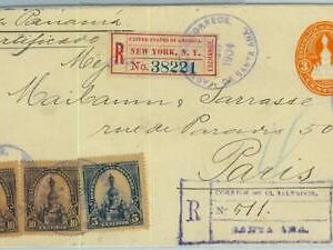 BK0343 - EL SALVADOR - POSTAL HISTORY: Register STATIONERY COVER to FRANCE 1904