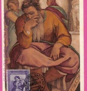 ag3504 - VATICAN - POSTAL HISTORY - set 2  Maximum Card - 1964,Michelangelo ART