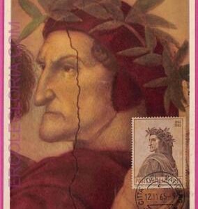 ag3506 - VATICAN - POSTAL HISTORY - Maximum Card - 1965, ART Dante