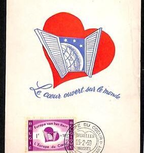 aa6418 - BELGIUM - POSTAL HISTORY -  MAXIMUM CARD -  EUROPA Heart  1959