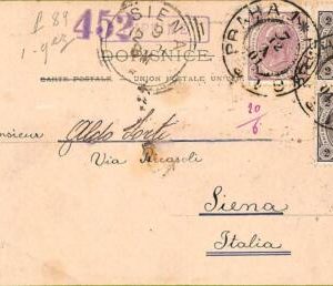 ac1371 - Czechoslovakia  - POSTAL HISTORY  - POSTCARD from PRAHA to ITALY  1901