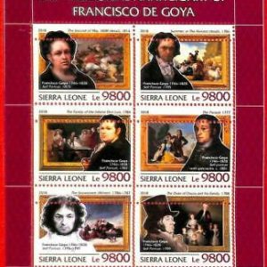 A4695 - SIERRA LEONE -ERROR MISPERF Miniatura hoja: 2018 Francisco De Goya, Arte