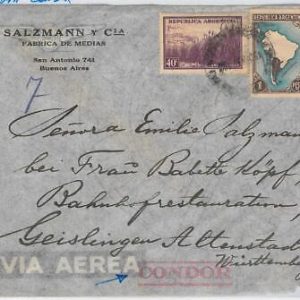 43382  - ARGENTINA - AIRMAIL COVER to GERMANY - 1934   Via condor
