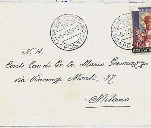 30073 - VATICANO : STORIA POSTALE postal history COVER BUSTA 1954