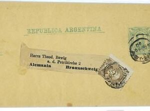 BK1776 - ARGENTINA - POSTAL HISTORY - STATIONERY WRAPPER to  Braunshweig GERMANY