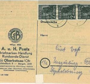 10643 - GERMANY - POSTAL HISTORY - Stamps on ADVERTISING CARD 1948