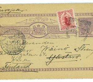 BK1966  - NEW ZEALAND - Postal History -  STATIONERY LETTER CARD to FINLAND 1901
