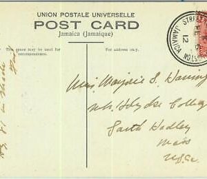 BK0432 -  JAMAICA  - POSTAL HISTORY - Nice POSTMARK on POSTCARD to USA  1912