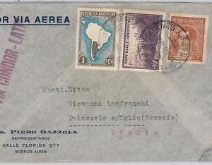 43384  - ARGENTINA - AIRMAIL COVER to ITALY - 1940 LATI: Via condor