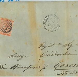 BK0434 - JAMAICA - POSTAL HISTORY -  SG # 11 on COVER to Torino  ITALY - 1882
