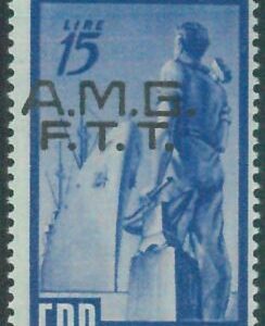 87971a  - Trieste AMG-FTT   - Sassone 44aa SOVRASTAMPA SPOSTATA nuovo **