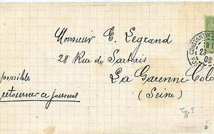21196 - TURKEY French Levant - POSTAL HISTORY - Cover to FRANCE 1902