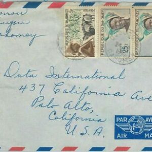74732 - DAHOMEY - POSTGESCHICHTE - Luftpostumschlag von DJOUGOU nach USA 1953