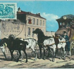 68660 - FRANKREICH - Postgeschichte - MAXIMUM KARTE 1973 - PFERDEWAGEN