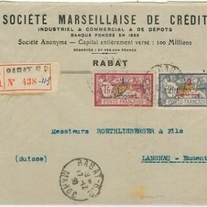 45004 FRANCAISE MAROC Marokko - POSTGESCHICHTE: BRIEF in die SCHWEIZ 1930