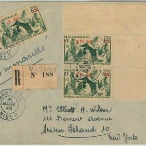 45131 - AOF MAURETANIEN / NIGER - POSTGESCHICHTE: EINGESCHRIEBENER BRIEF...