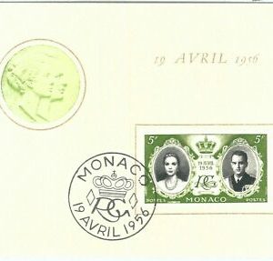 68851 - MONACO - Postgeschichte - MAXIMUM KARTE 1956 - ROYALTY Royal Marriage