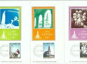 68923 - VATICANO - Set mit 3 MAXIMALKARTEN 1967 - KUNST Religion ARCHITEKTUR