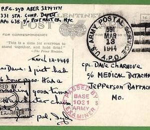 ad0801 - GB - Postal History - Postcard FIELD POST - US ARMY Censored 1944
