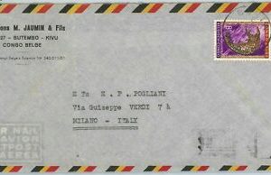 61110 - BELGIAN CONGO Belge - POSTGESCHICHTE: BRIEF nach ITALIEN 1960 TIERE