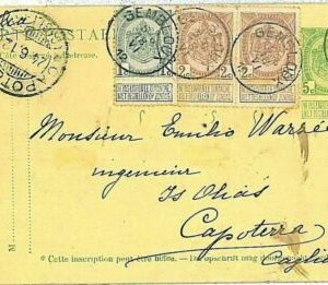 17191 - BELGIEN - POSTGESCHICHTE - Ganzsachenkarte nach Cagliari ITALIEN 1912