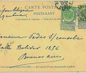 36789 - BELGIEN - POSTGESCHICHTE - GANZKARTENKARTE nach BUENOS AIRES 1903