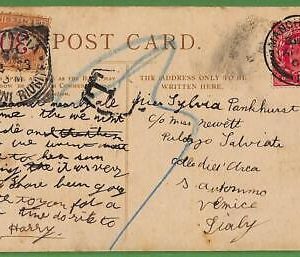 ad0809 - GB - Postal History - Postcard to Italy  - TAXED  - SEGNATASSE 1903