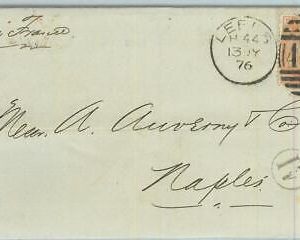BK0783 - GB - POSTAL HISTORY - SG # 152 on COVER from LEEDS to NAPLES 1876
